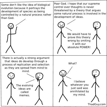 Some don't like the idea of biological evolution because it portrays the development of species as being controlled by a natural process rather than God.