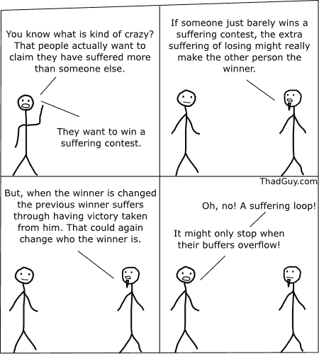 people actually want to claim they have suffered more than someone else